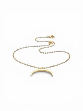 NWT Elizabeth Stone Crescent Moon Gold Laid Back Glam Necklace